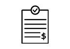 An icon representing a bill for total charges