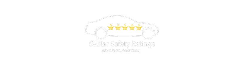 Icon of a silhouette of a sedan with 5 stars inside, symbolizing the 5-Star Safety Rating with the text "More Stars. Safer Cars."