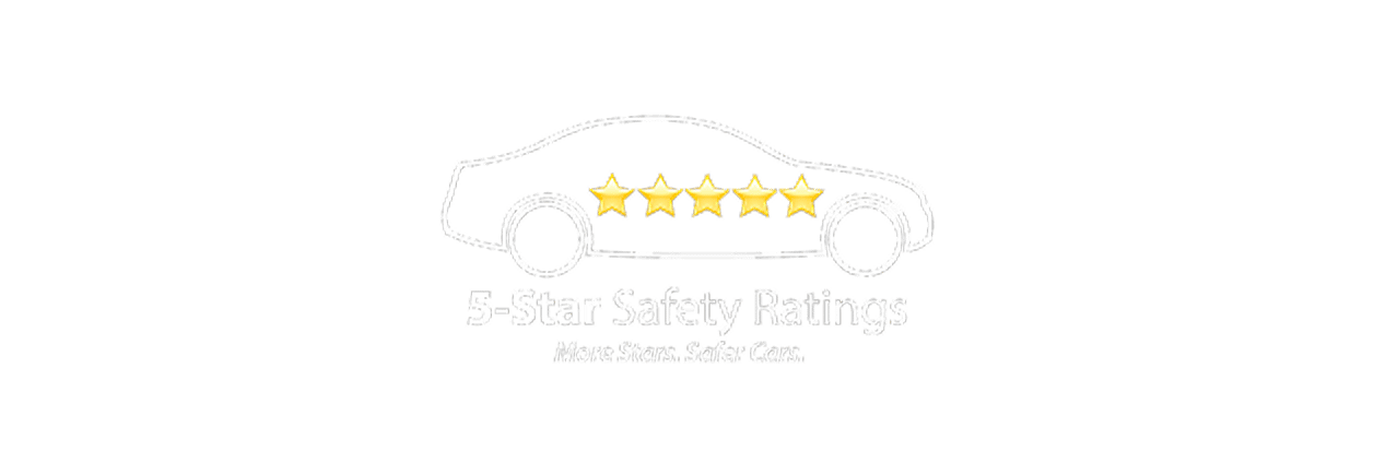 Icon of a silhouette of a sedan with 5 stars inside, symbolizing the 5-Star Safety Rating with the text "More Stars. Safer Cars." 