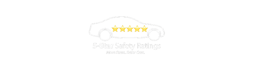 Icon of a silhouette of a sedan with 5 stars inside, symbolizing the 5-Star Safety Rating with the text "More Stars. Safer Cars." 
